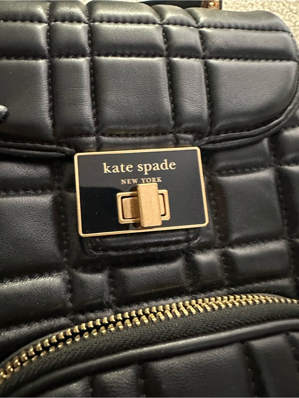 kate spade New York Black Quilted Leather Backpack - Picture 6 of 7